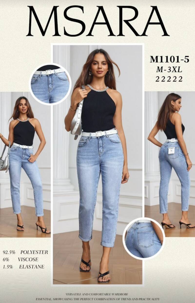 Spodnie damskie jeansy Roz M-3XL 1 Kolor Paczka 10 szt